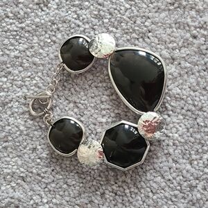 TRÏBE Black & Silver Statement Bracelet NWT